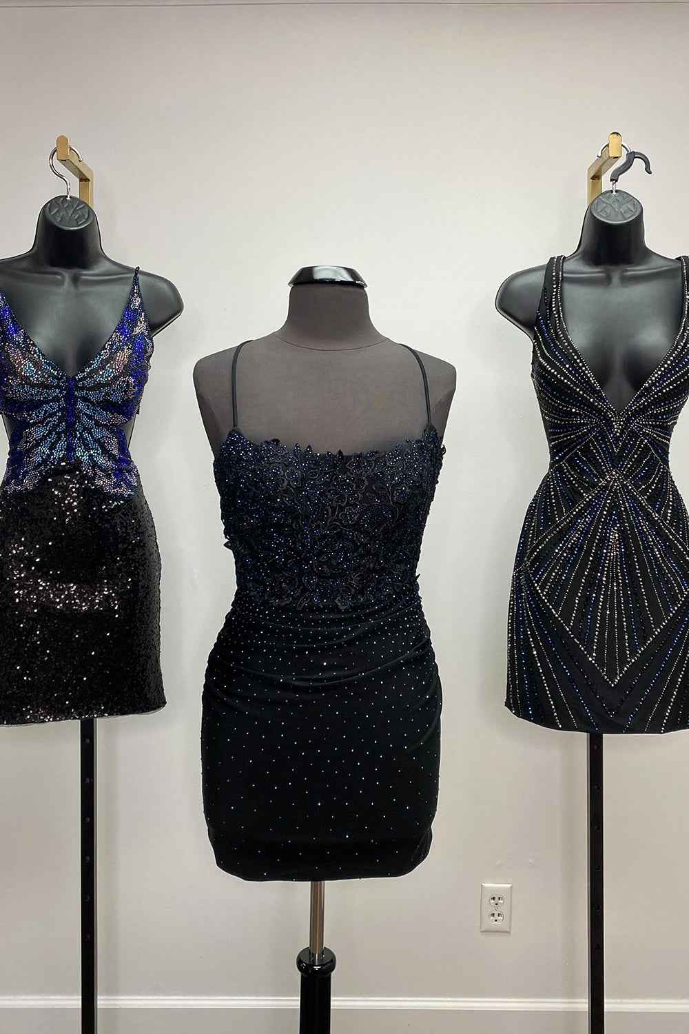 Sparkly Dark Green Beaded Tight Homecoming Dress with Appliques Bmbride