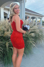 Glitter Royal Blue Corset Tight Short Sequins Homecoming Dress Bmbride