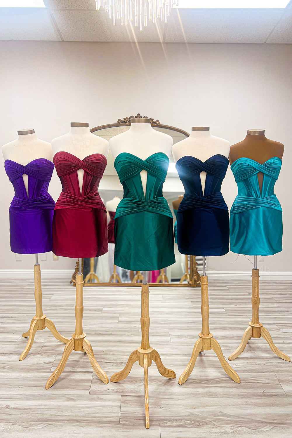 Burgundy Corset Strapless Tight Short Homecoming Dress Bmbride