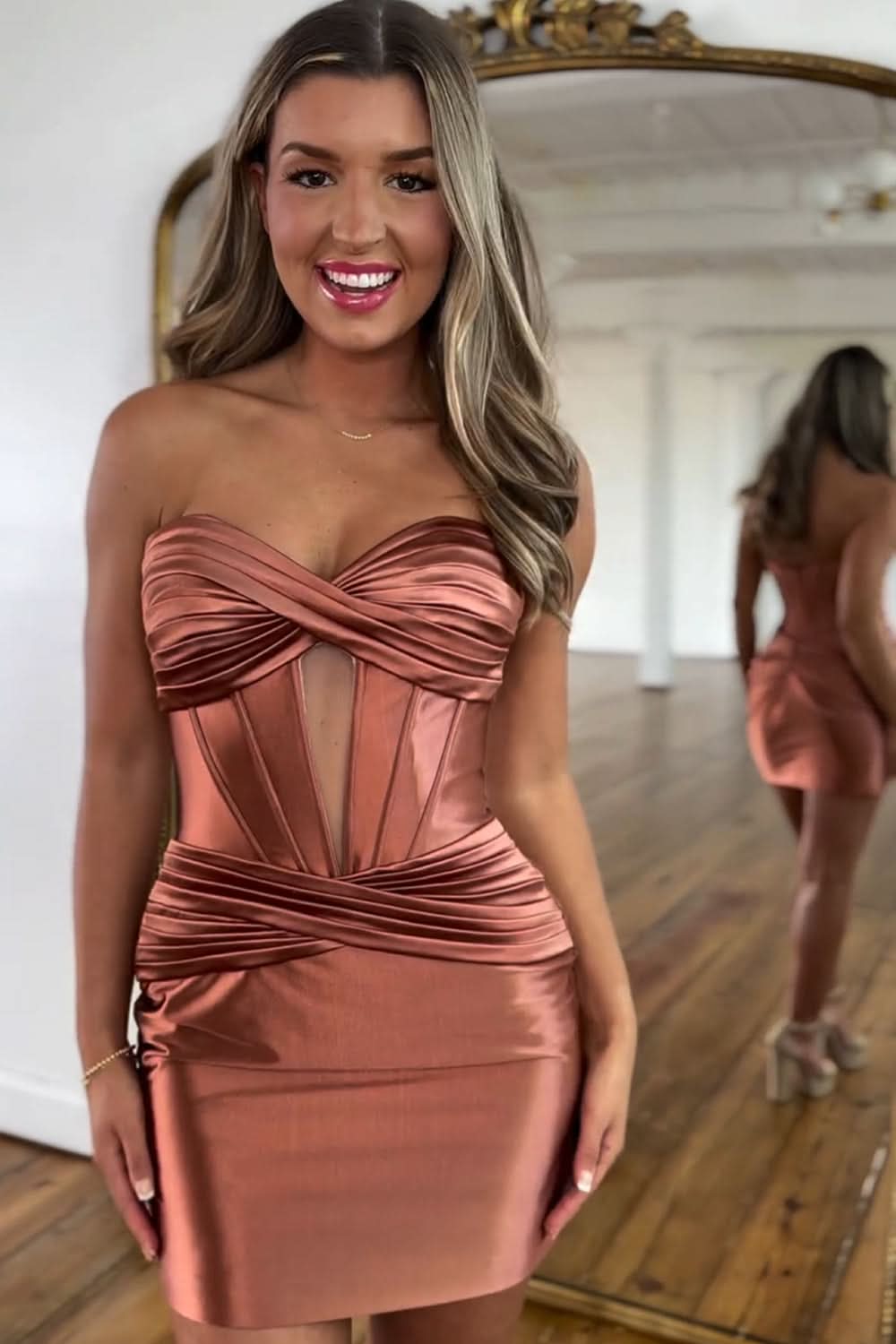 Hot Pink Corset Sweetheart Tight Short Homecoming Dress Bmbride