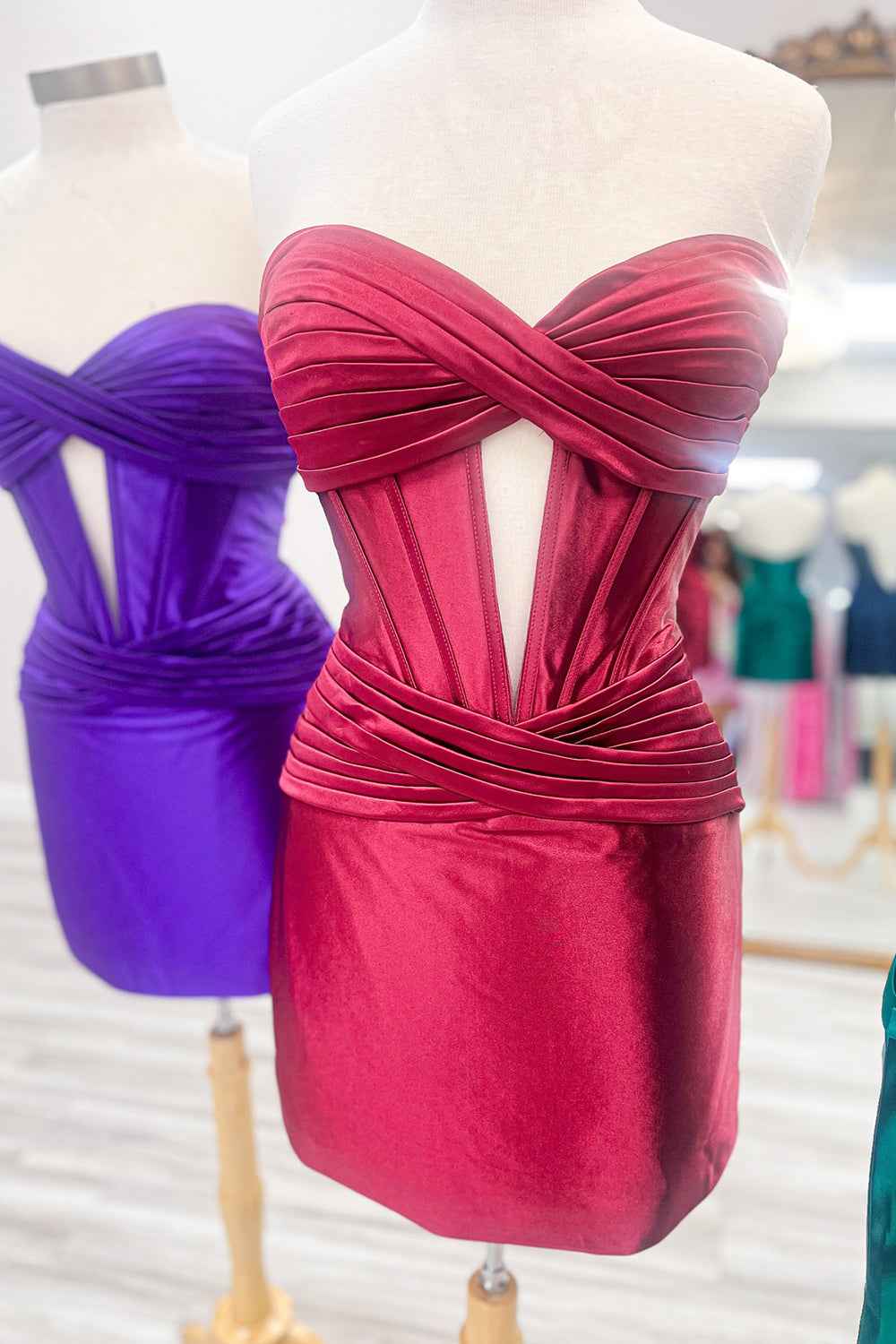 Turquoise Corset Keyhole Tight Short Homecoming Dress with Ruffles Bmbride