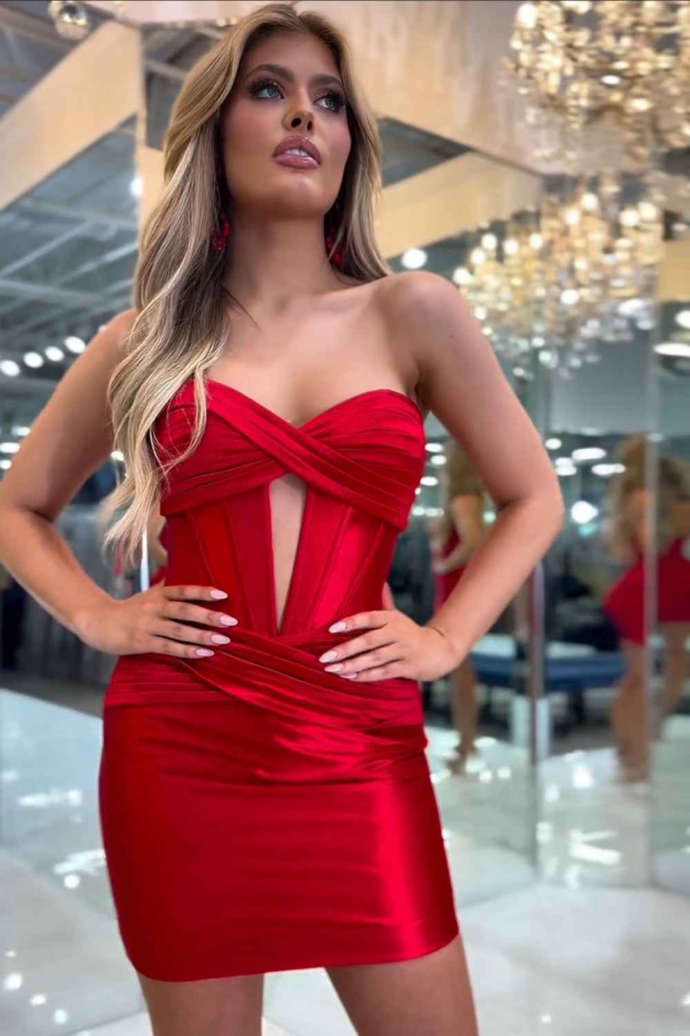 Hot Pink Corset Sweetheart Tight Short Homecoming Dress Bmbride
