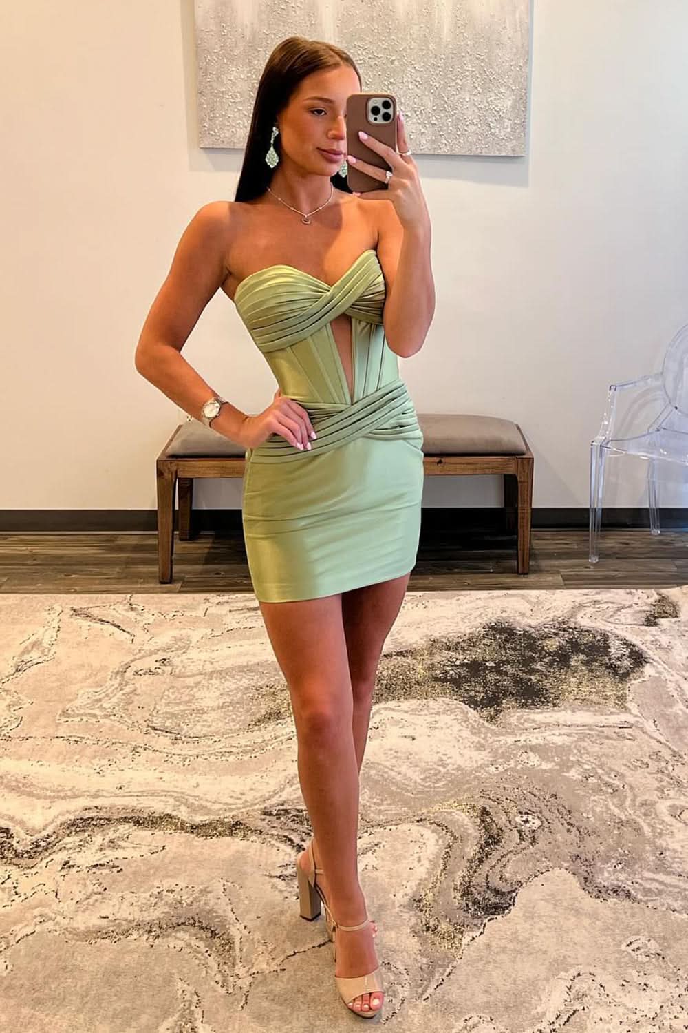 Hot Pink Corset Sweetheart Tight Short Homecoming Dress Bmbride