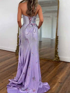 Yellow Strapless Floral Rhinestone Prom Dress with Corset Back