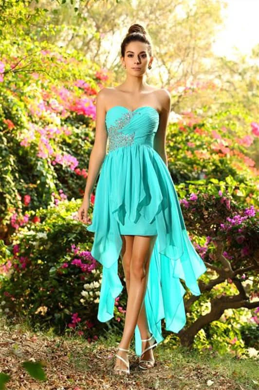 A-Line Elegant Sweetheart Beading Sleeveless High Low Chiffon Bridesmaid Gowns BM bride