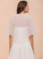 A-line Half Sleeves Chiffon Knee-Length Dress Wraps BMbride