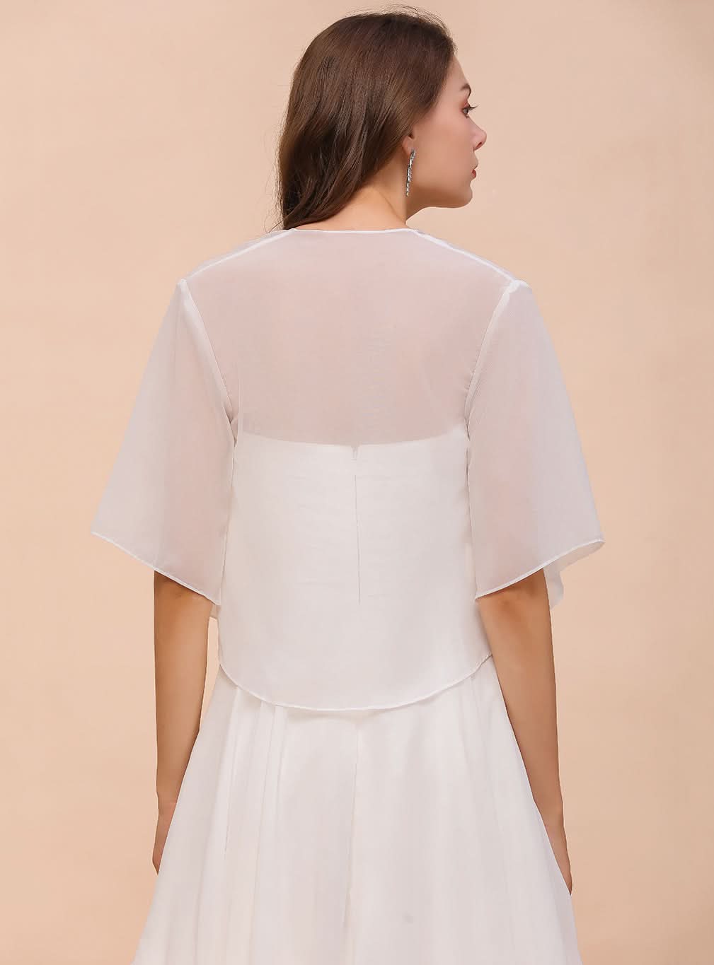 A-line Half Sleeves Chiffon Knee-Length Dress Wraps BMbride