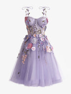 A-Line Lavender Bloom Mini Homecoming Dress BM bride