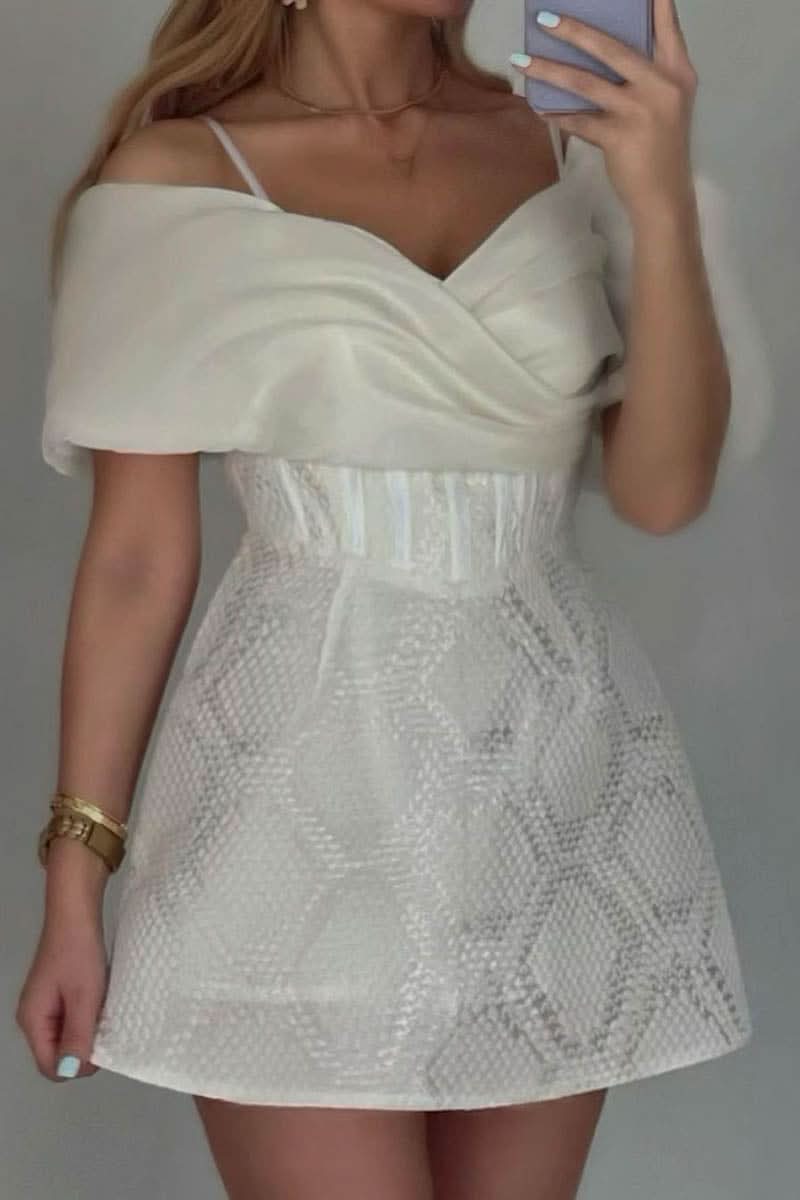 Trendy V-Neck Sky Blue Pleated A-Line Party Dress BM bride