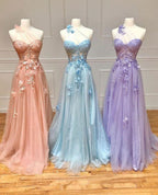 Elegant A-Line One Shoulder Black Long Prom Dress with Appliques BM bride