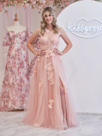 Elegant A-Line One Shoulder Black Long Prom Dress with Appliques BM bride