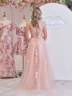Elegant A-Line One Shoulder Black Long Prom Dress with Appliques BM bride