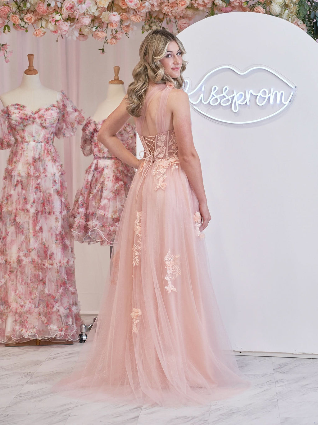 Elegant A-Line One Shoulder Black Long Prom Dress with Appliques BM bride