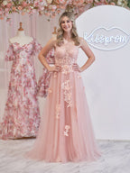 Elegant A-Line One Shoulder Black Long Prom Dress with Appliques BM bride