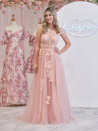 Elegant A-Line One Shoulder Black Long Prom Dress with Appliques BM bride