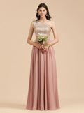 A-Line One-Shoulder Sleeveless Sequins Floor-Length Dress BMbride