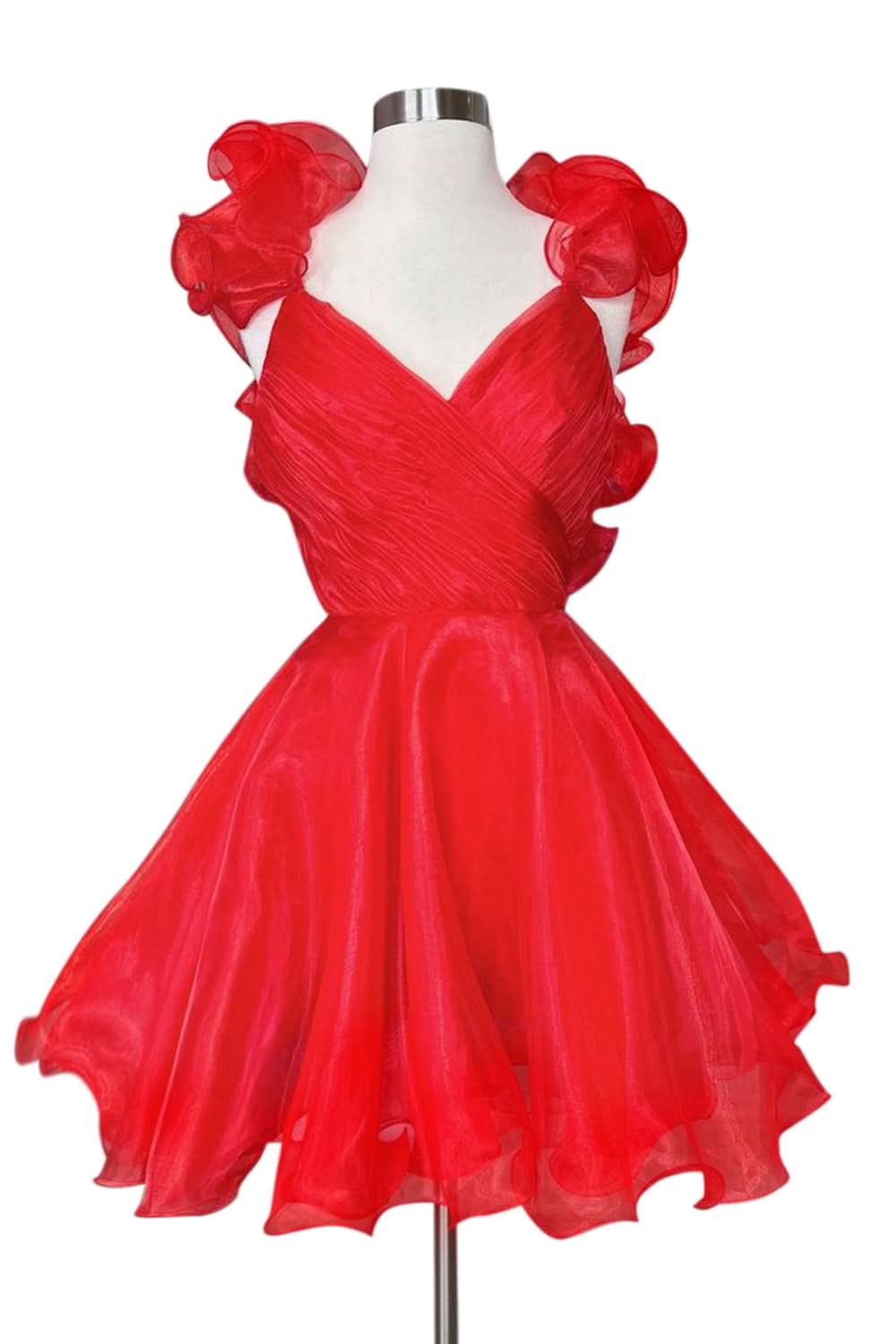 Nerissa |A Line Organza V Neck Homecoming Dress BM bride