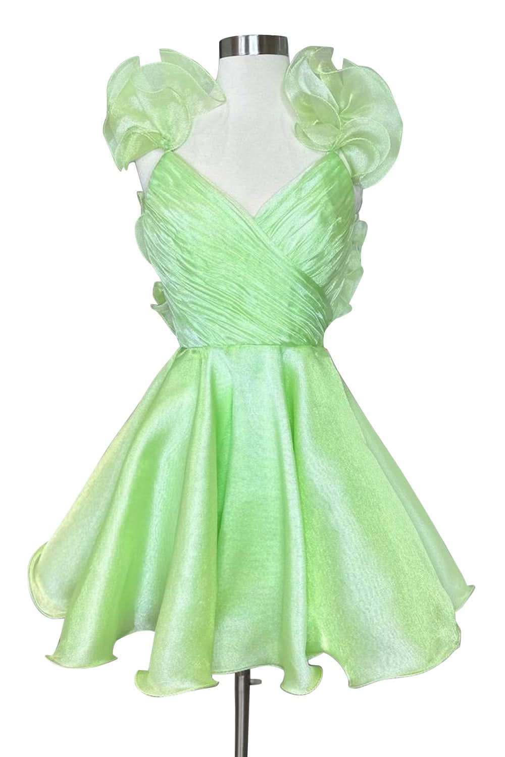 Nerissa |A Line Organza V Neck Homecoming Dress BM bride