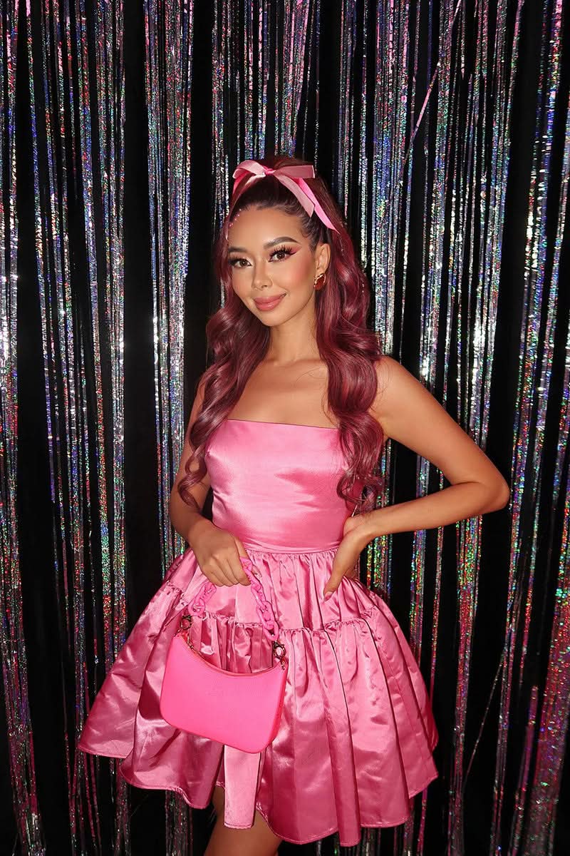 A Line Square Candy Pink Homecoming Dress Short Party Dress BM bride