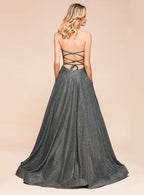 A-Line Strapless Sleeveless Slit Floor-Length Dress BMbride