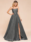 A-Line Strapless Sleeveless Slit Floor-Length Dress BMbride