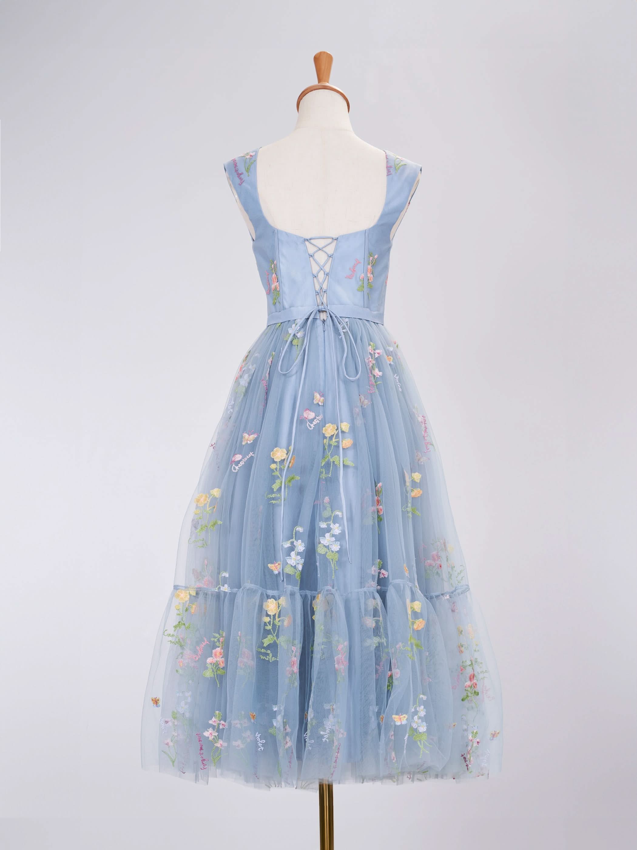 Romantic A-Line Sweetheart Dusty Blue Long Prom Dress with Embroidery BM bride