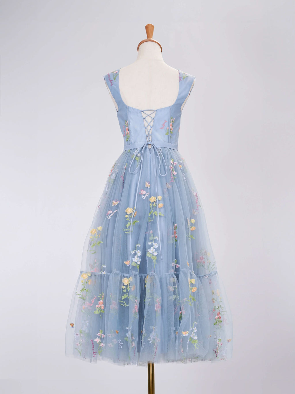 Romantic A-Line Sweetheart Dusty Blue Long Prom Dress with Embroidery BM bride
