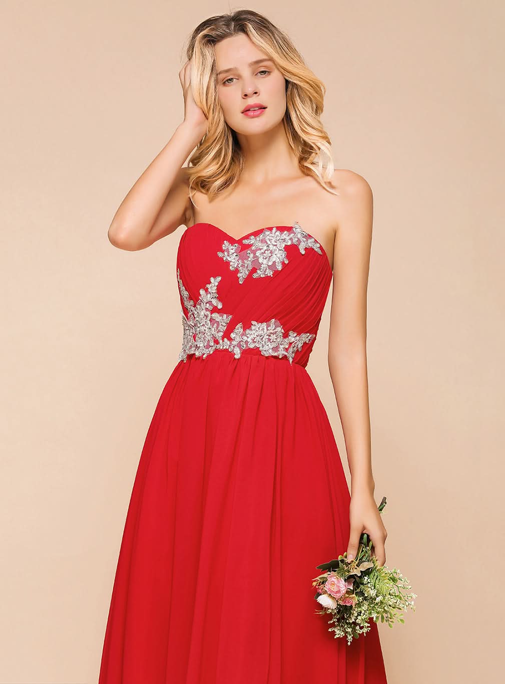 A-Line Sweetheart Sleeveless Floor-Length Dress BMbride