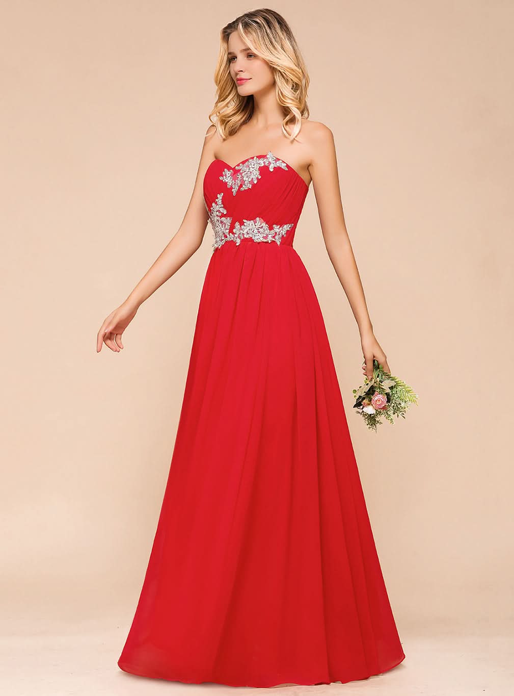A-Line Sweetheart Sleeveless Floor-Length Dress BMbride