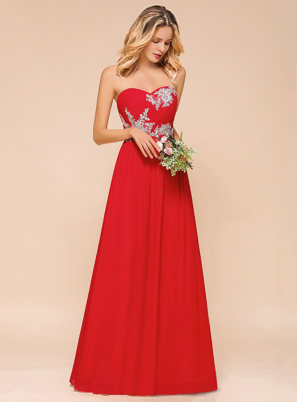 A-Line Sweetheart Sleeveless Floor-Length Dress BMbride