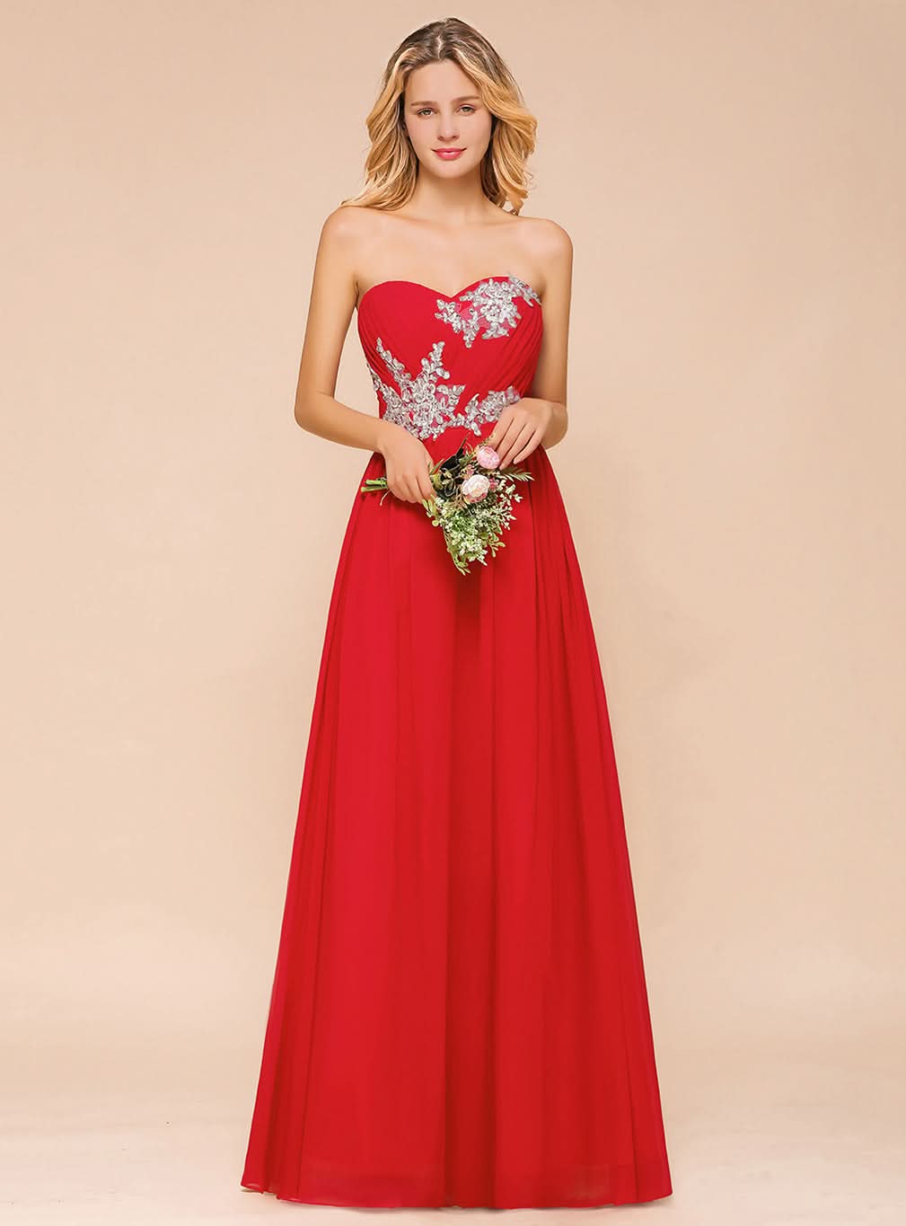A-Line Sweetheart Sleeveless Floor-Length Dress BMbride