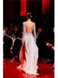 BMbride A-Line/Elegant High Neck Long Sleeves Applique Chiffon Prom Dresses BMbride