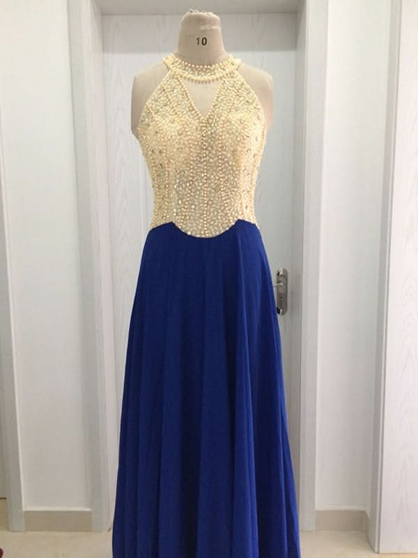 BMbride A-Line/Elegant Scoop Sleeveless Beading Chiffon Prom Dresses BMbride