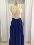 BMbride A-Line/Elegant Scoop Sleeveless Beading Chiffon Prom Dresses BMbride