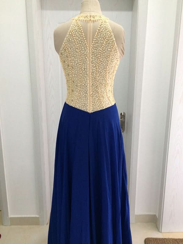 BMbride A-Line/Elegant Scoop Sleeveless Beading Chiffon Prom Dresses BMbride