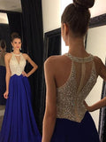 BMbride A-Line/Elegant Scoop Sleeveless Beading Chiffon Prom Dresses BMbride