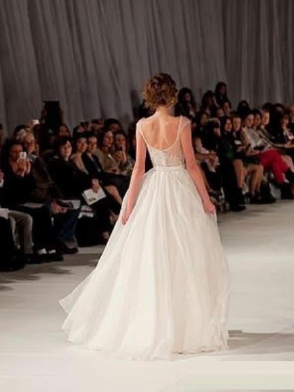 BMbride A-Line/Elegant Scoop Sleeveless Short Sleeves Floor-length Organza Prom Prom Dresses BMbride