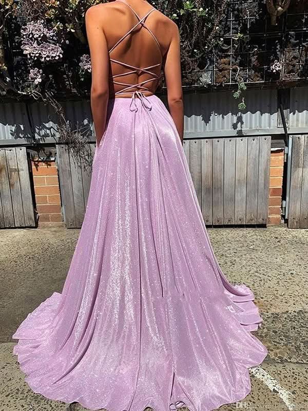 BMbride A-Line/Elegant V-neck Ruffles Sleeveless Prom Dresses BMbride
