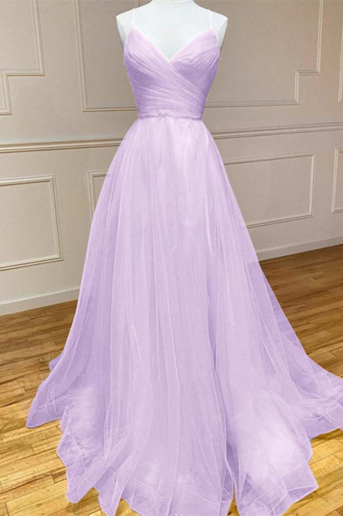 Amazing Yellow Spaghetti Strap Sleeveless V Neck Prom Dress String Back