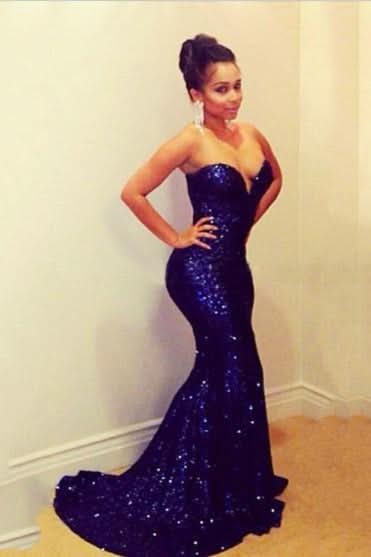 Sweetheart Sequins Mermaid Prom Dress BM bride