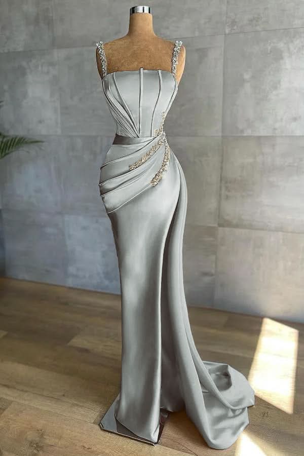 Straps Mermaid Appliques Bead Prom Dress BM bride