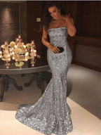 Strapless Sequin Mermaid Evening Dress BM bride