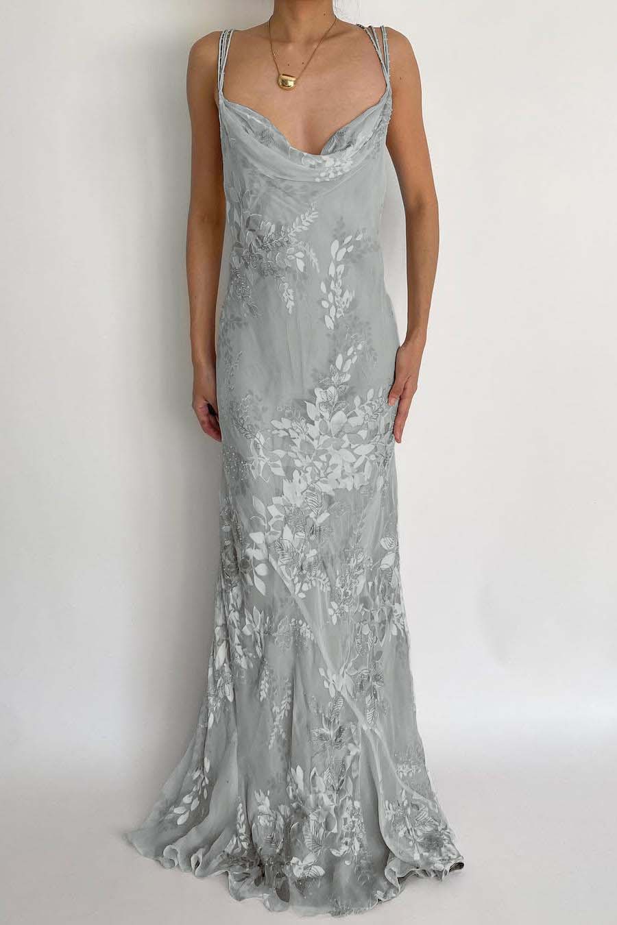 Spaghetti Strap Sleeveless Long Mermaid Prom Dress With Appliques BMBRIDE