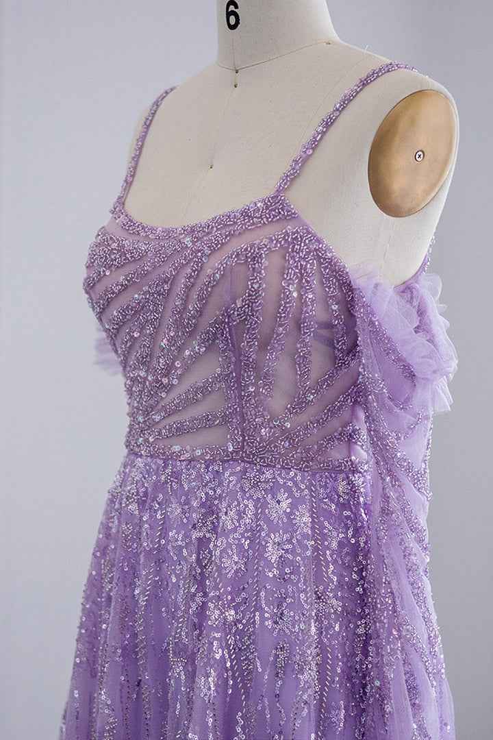 Pink Off the Shoulder A Line Prom Dress Long Sleeves Tulle With Sparkle Appliques
