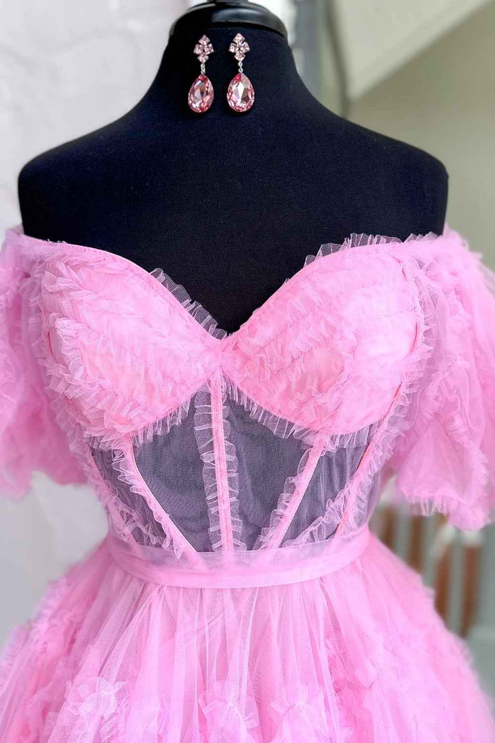 Fuchsia Corset A-Line Short Homecoming Dress Bmbride