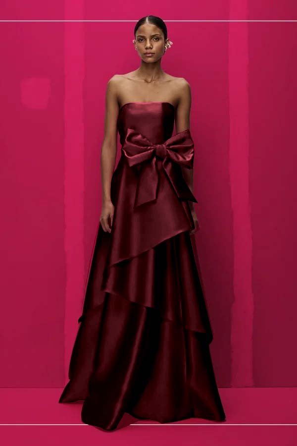 Chic Strapless Sleeveless Long Prom Dress With Pleated Bowknot