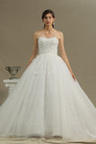 Off-the-Shoulder Sweetheart Ball Gown Wedding Dress with Lace Appliques BM bride