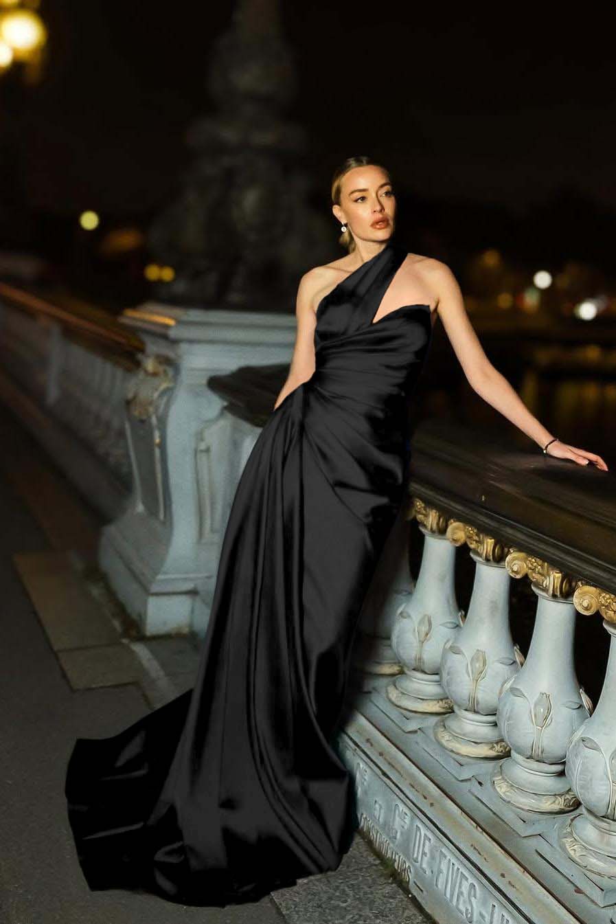 One Shoulder Sleeveless Mermaid Long Prom Dress With Ruffles Pleated