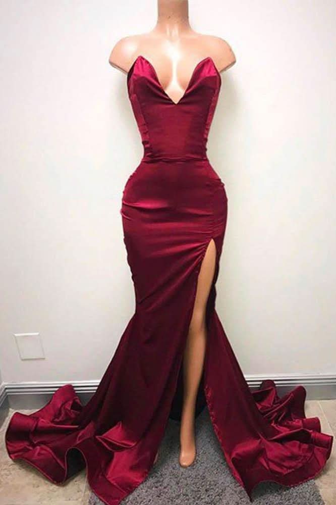 Sweetheart Mermaid Prom Dress with Slit BM bride