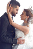 Glamorous Cap Sleeve Ball Gown Wedding Dress with Beading BM bride